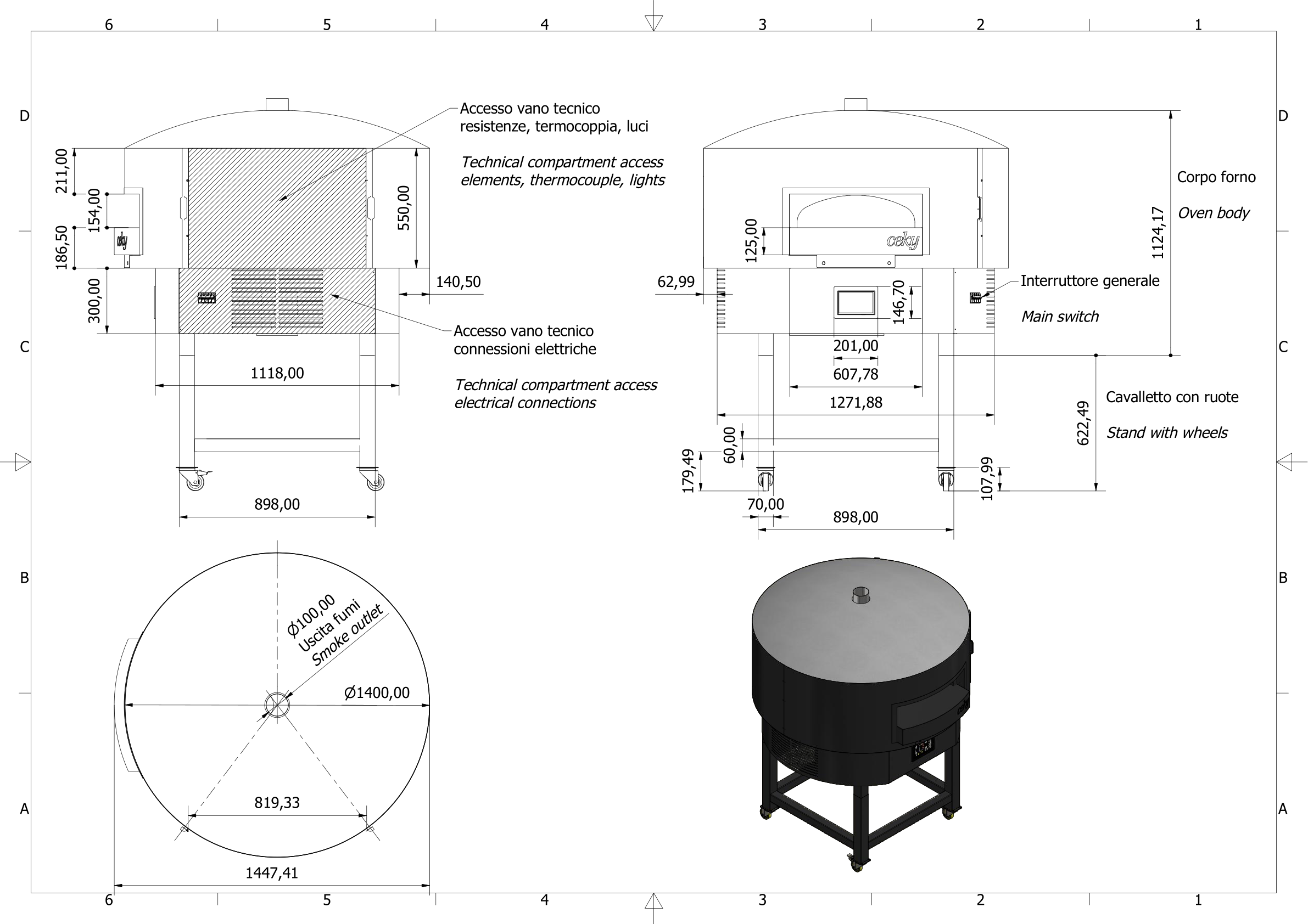 Disegno tecnico Giravolta 100 cm