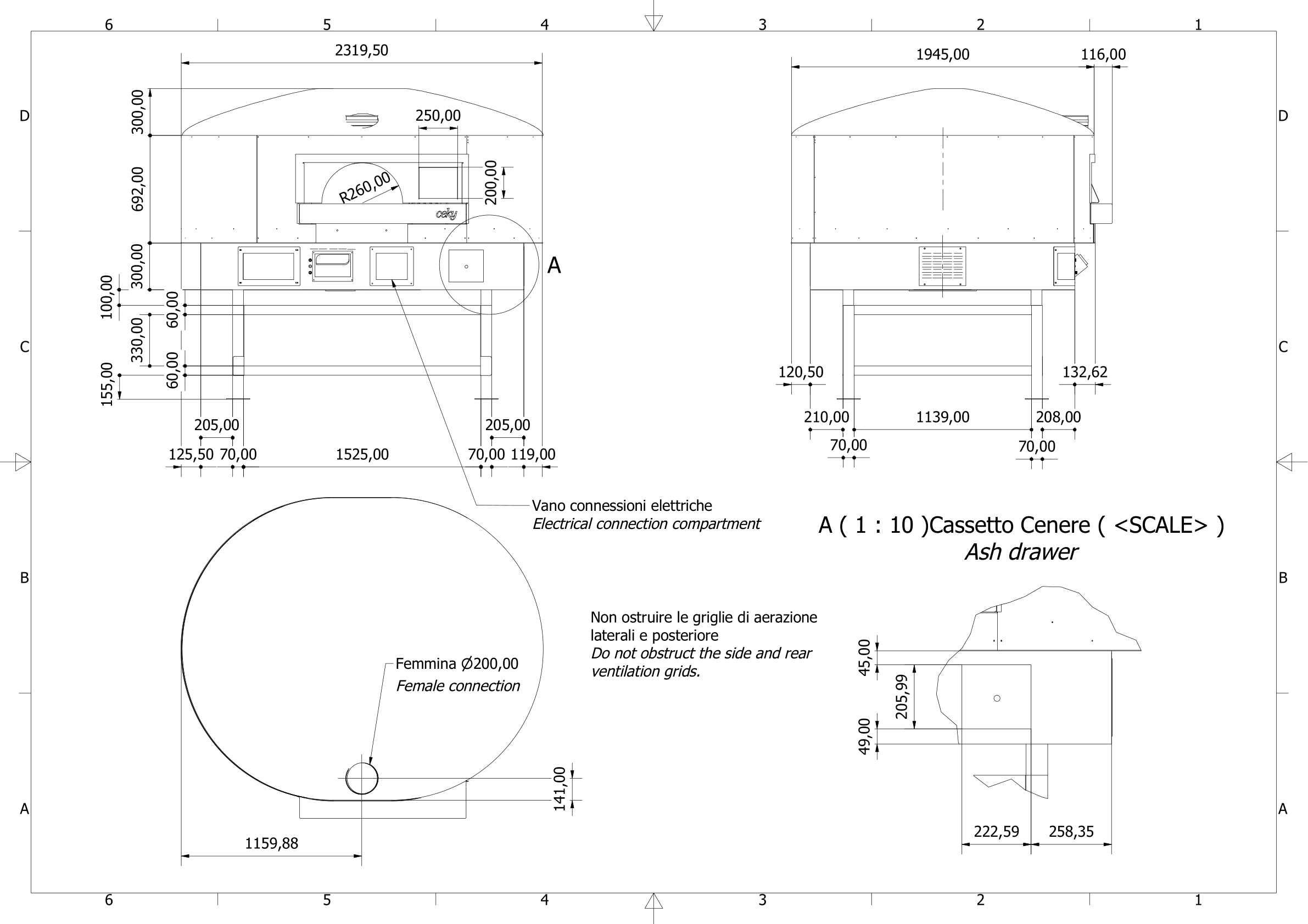 Disegno tecnico Cupola 150 cm